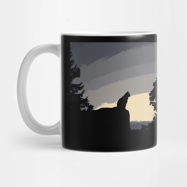 Cat Silhouette At Sunset by nonbeenarydesigns